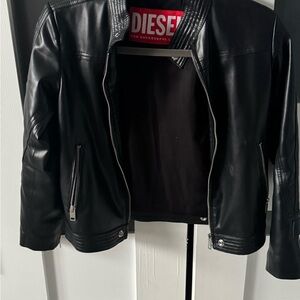 Boy’s Diesel Black Leather Motorcycle Jacket